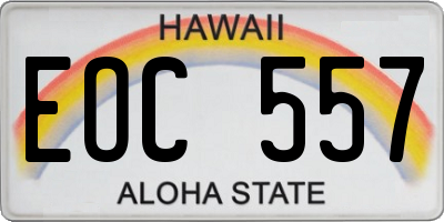 HI license plate EOC557