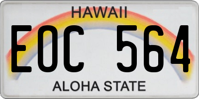 HI license plate EOC564