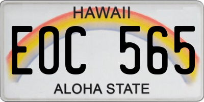 HI license plate EOC565