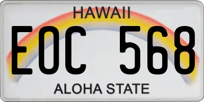 HI license plate EOC568