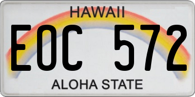 HI license plate EOC572
