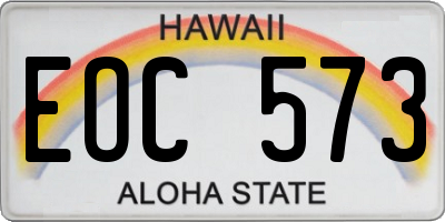 HI license plate EOC573