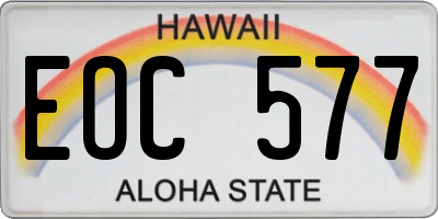 HI license plate EOC577