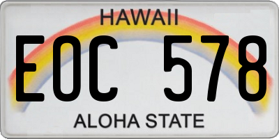 HI license plate EOC578