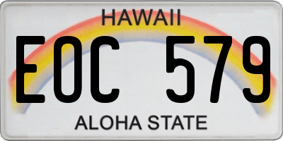 HI license plate EOC579