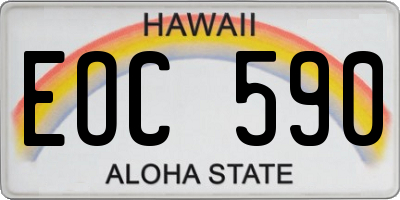 HI license plate EOC590