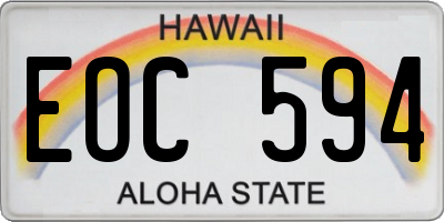 HI license plate EOC594