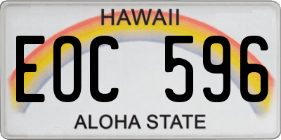 HI license plate EOC596