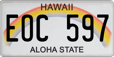 HI license plate EOC597