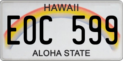 HI license plate EOC599