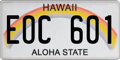 HI license plate EOC601