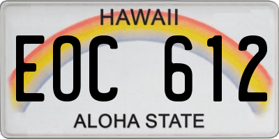 HI license plate EOC612