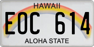 HI license plate EOC614