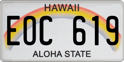 HI license plate EOC619