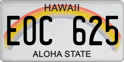 HI license plate EOC625