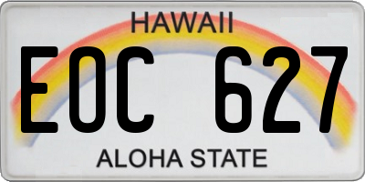 HI license plate EOC627