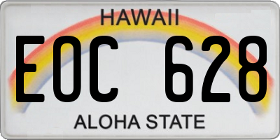 HI license plate EOC628
