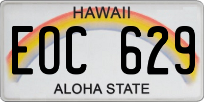 HI license plate EOC629