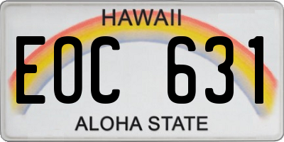 HI license plate EOC631