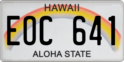 HI license plate EOC641
