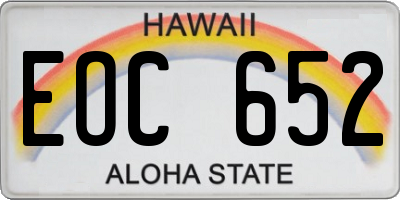 HI license plate EOC652