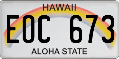HI license plate EOC673