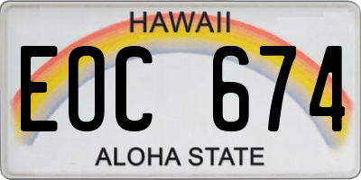 HI license plate EOC674