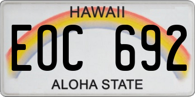HI license plate EOC692