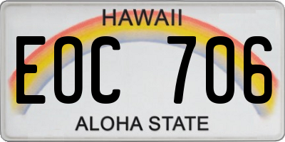 HI license plate EOC706