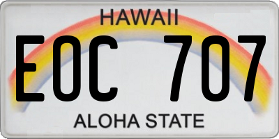 HI license plate EOC707