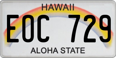 HI license plate EOC729