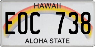HI license plate EOC738