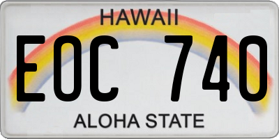 HI license plate EOC740