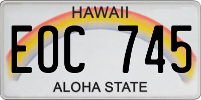 HI license plate EOC745