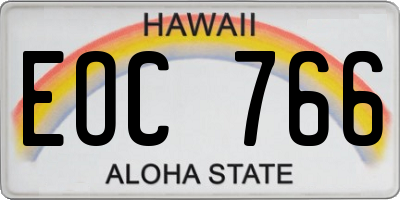HI license plate EOC766