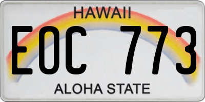 HI license plate EOC773