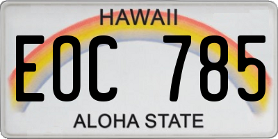 HI license plate EOC785