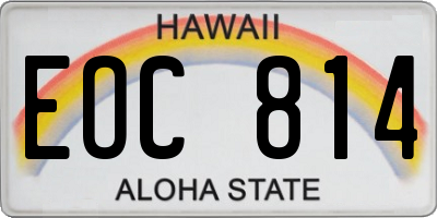 HI license plate EOC814