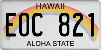 HI license plate EOC821