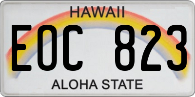HI license plate EOC823