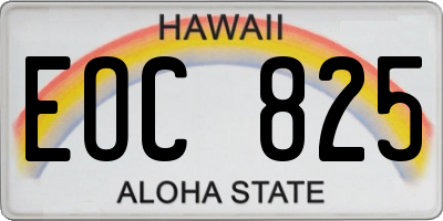 HI license plate EOC825