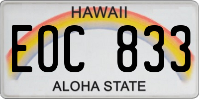 HI license plate EOC833