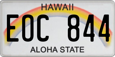 HI license plate EOC844