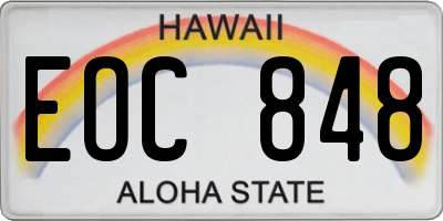 HI license plate EOC848