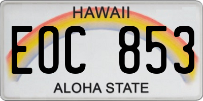 HI license plate EOC853