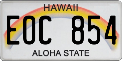 HI license plate EOC854