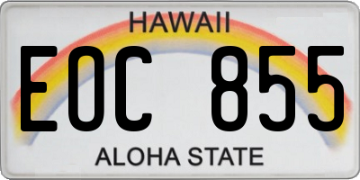 HI license plate EOC855