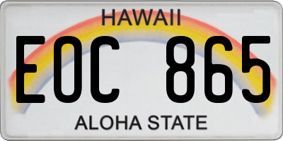 HI license plate EOC865