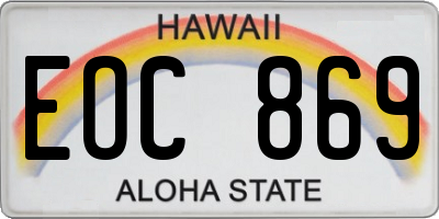 HI license plate EOC869