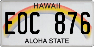 HI license plate EOC876